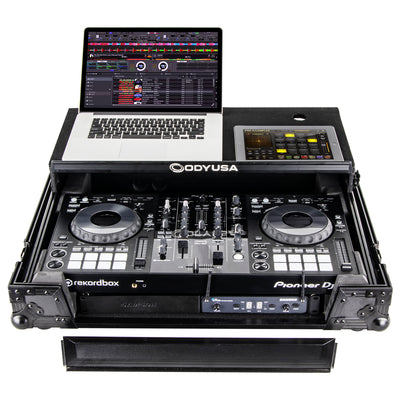Odyssey FZGSPIXDJRR1BL - Black Pioneer XDJ-RR Bottom 1U Rack Space Flight Case with Glide Platform