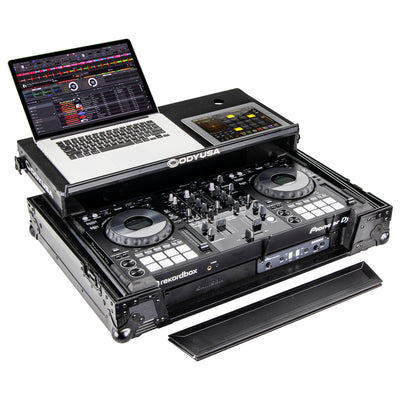 Odyssey FZGSPIXDJRR1BL - Black Pioneer XDJ-RR Bottom 1U Rack Space Flight Case with Glide Platform