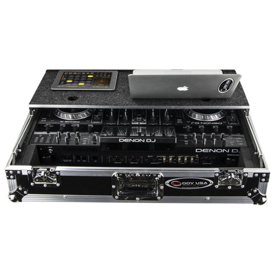 Odyssey FZGSPRIME4 - Denon Prime 4 / 4+ Flight Case with Glide Platform.