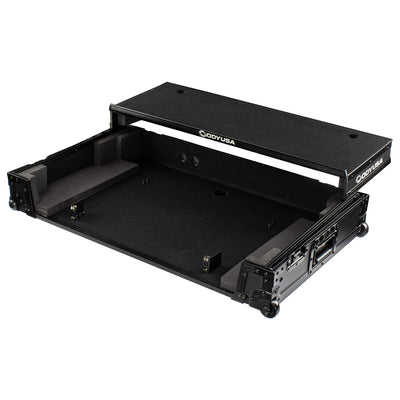 Odyssey FZGSRANE4W1BL - RANE FOUR Black Label 1U Flight Case with Glide Style Laptop Platform and Wheels