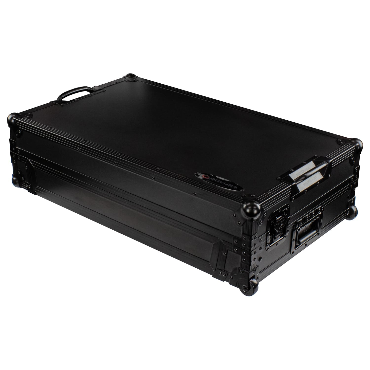 Odyssey FZGSRANE4W1BL - RANE FOUR Black Label 1U Flight Case with Glide Style Laptop Platform and Wheels