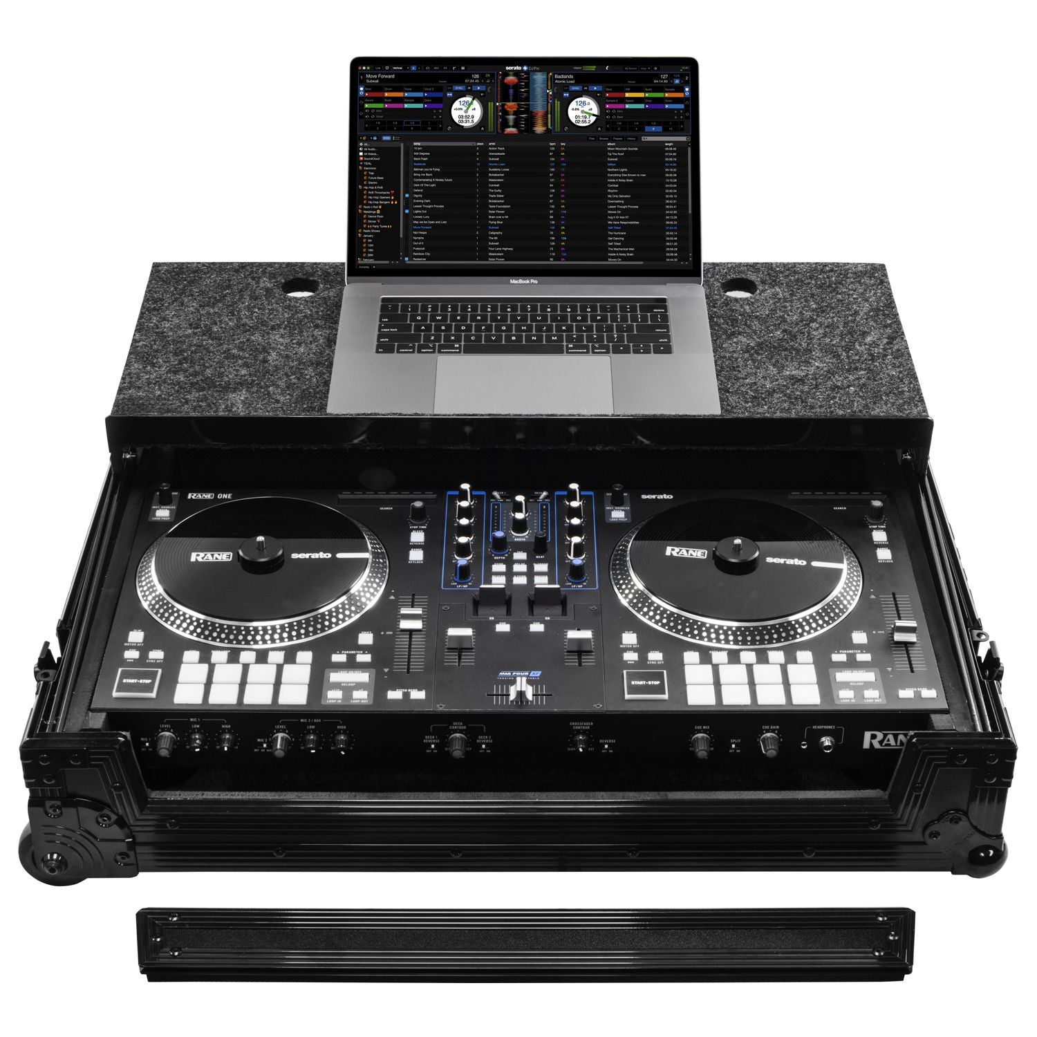 Odyssey FZGSRANEONEBLCW - Rane One Flight Case in Black with Patented Glide Platform and Corner Wheels