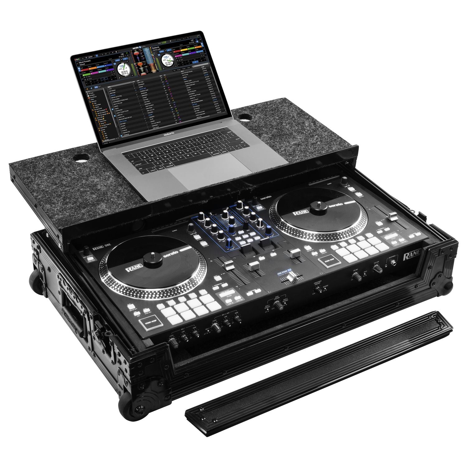 Odyssey FZGSRANEONEBLCW - Rane One Flight Case in Black with Patented Glide Platform and Corner Wheels
