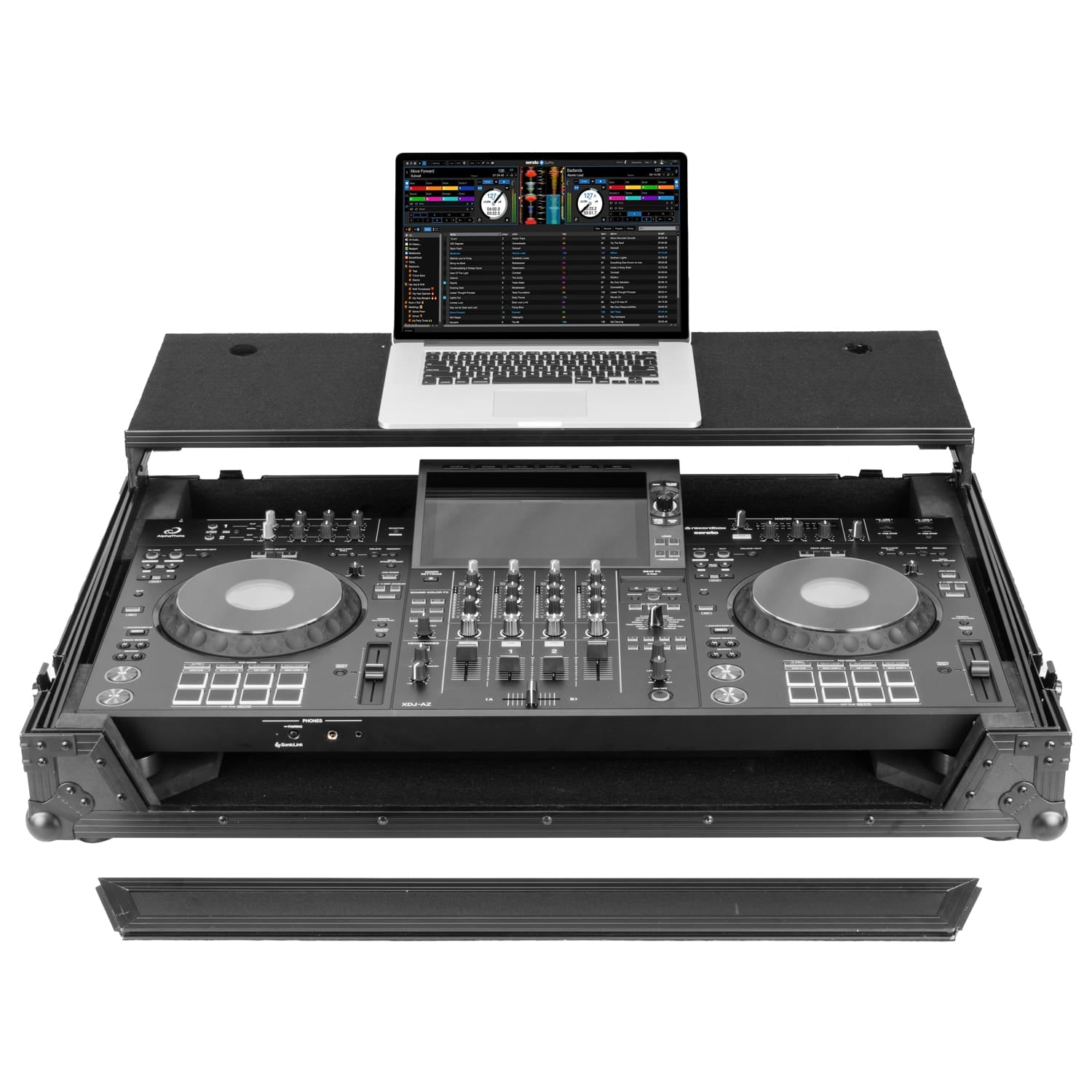 Odyssey FZGSXDJAZWBL - Odyssey AlphaTheta XDJ-AZ Black Label Flight Case with Glide Style Laptop Platform and Wheels.