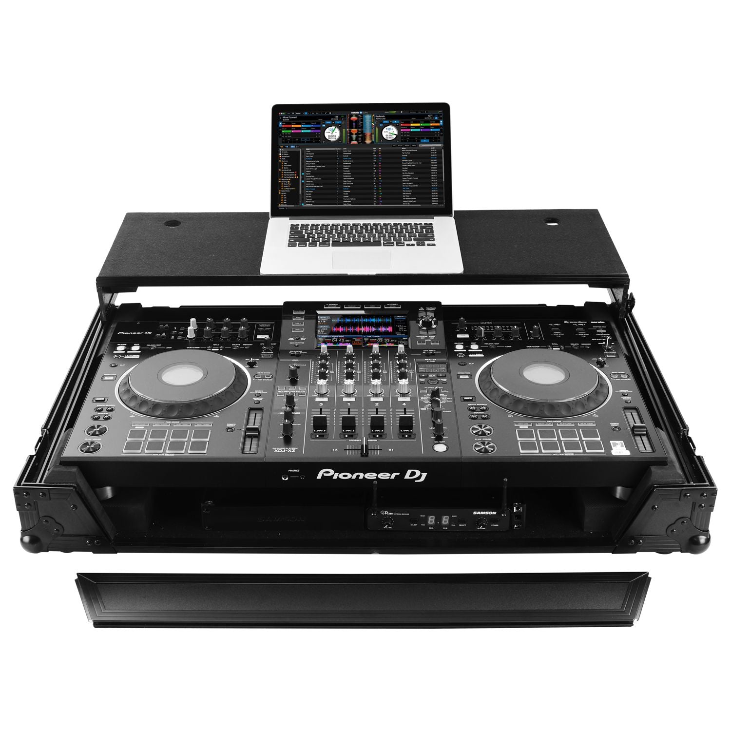 Odyssey FZGSXDJXZW1BL - Pioneer XDJ-XZ Black Label Glide Style Case With Wheels and 1U Rack.
