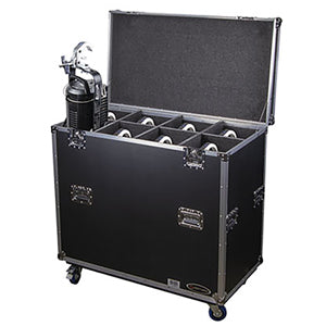 Odyssey FZLEKO8W - Leko Lite Lighting Fixture Flight Case with Casters.