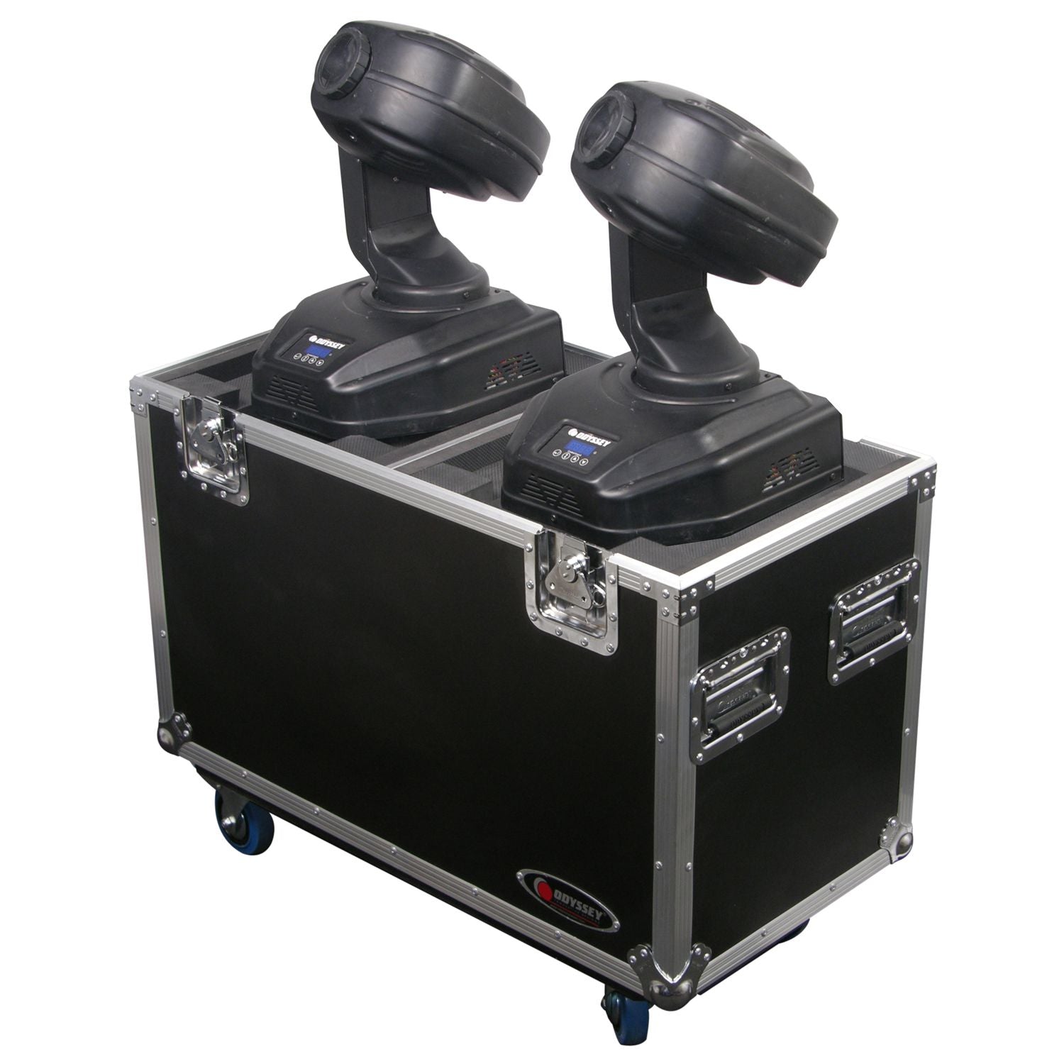 Odyssey FZMH250SX2W - Universal Dual 250 Moving Heads Lighting Flight Case with Wheels