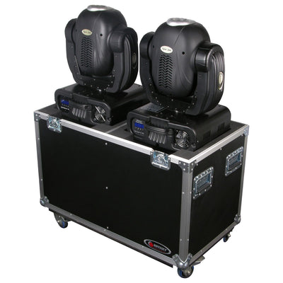 Odyssey FZMH250X2W - Universal Dual Large 250 Moving Heads Lighting Flight Case with Wheels