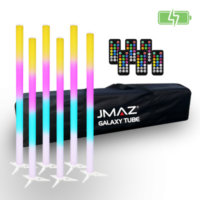 JMAZ Galaxy Tube 6PK - Galaxy 6PK Battery Powered 96W RGB LED Tube Kit (Pack of 6)