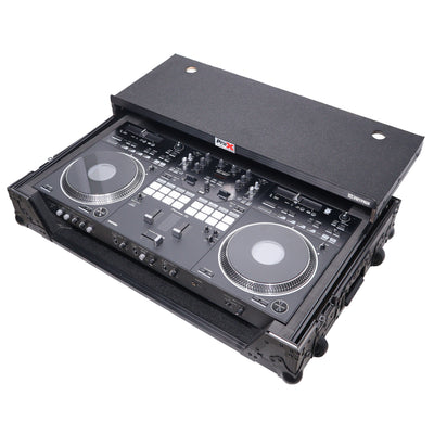 ProX XS-DDJREV7WLTBL - ATA Style Flight Case for Pioneer DDJ-REV7 DJ Controller with Laptop Shelf Wheels and 1U Rackspace Black Finish