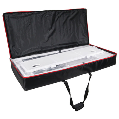 ProX XF-VISTAWHMK2 - VISTA DJ Booth Table Work Station with White Black Scrims and Carrying Bag White Frame
