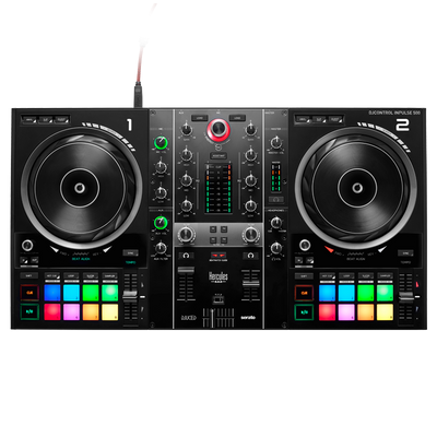 Hercules DJ Control Inpulse 500 - 2-Channel DJ Controller for Djuced & Serato with built in light guides for learning DJs.