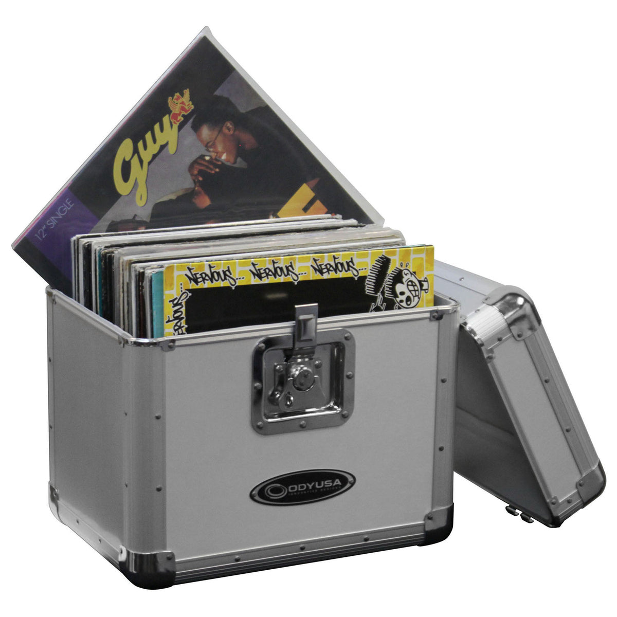 Odyssey KLP2SIL - KROM Series Silver Stackable Record / Utility Case for 70 12" Vinyl Records & LPs