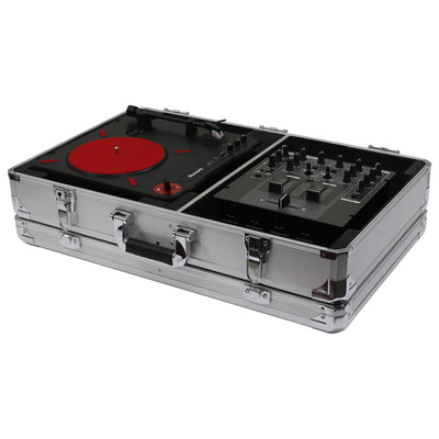 Odyssey KPT01SCSIL - KROM Series Silver Numark PT01 Portablist Case with Side Compartment