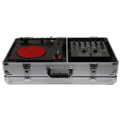 Odyssey KPT01SCSIL - KROM Series Silver Numark PT01 Portablist Case with Side Compartment