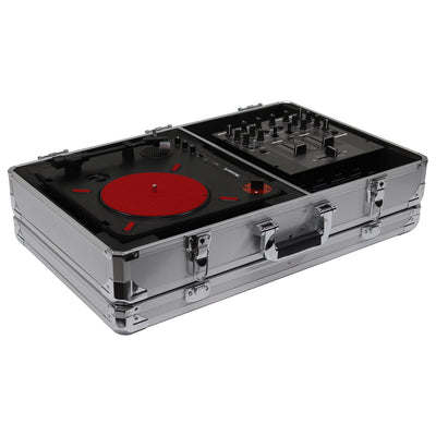 Odyssey KPT01SCSIL - KROM Series Silver Numark PT01 Portablist Case with Side Compartment