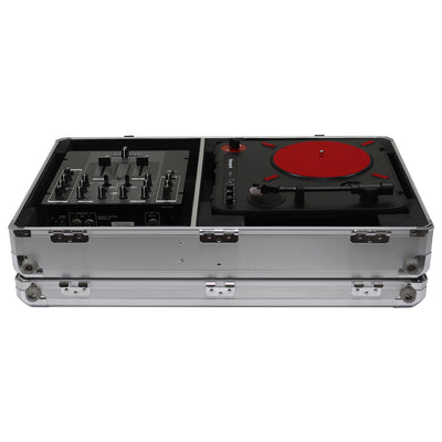 Odyssey KPT01SCSIL - KROM Series Silver Numark PT01 Portablist Case with Side Compartment