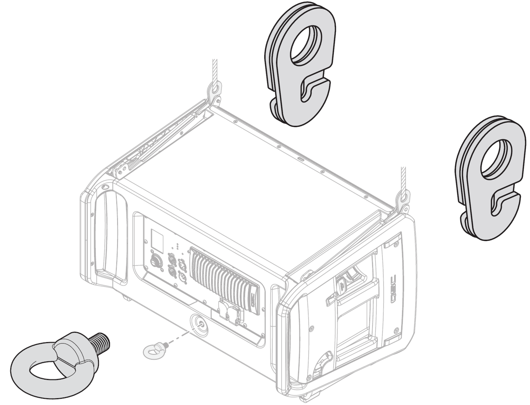 QSC LA-KIT-I - LA108/LA112 Installation Kit 2 Shackles/1 Eyebolt