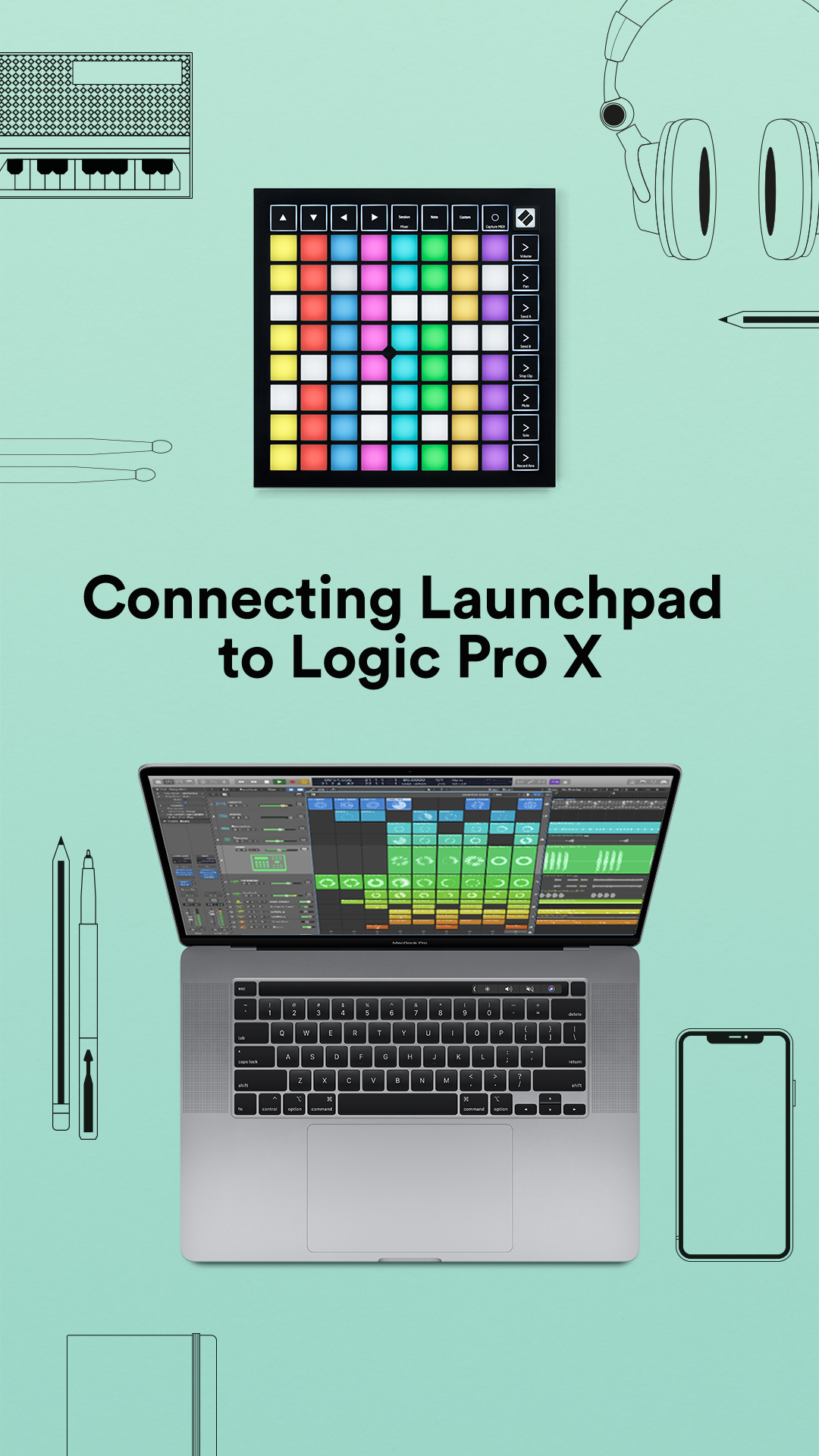 Novation Launchpad X MIDI Grid Controller for Ableton Live | The