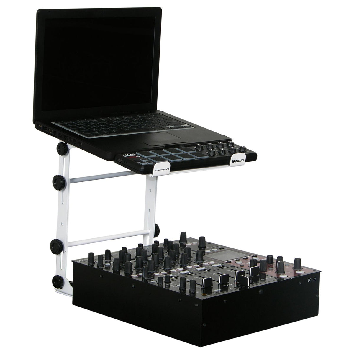 Odyssey LSTANDM - BLACK L STAND MOBILE FOLDING LAPTOP/GEAR STAND WITH TABLE/CASE CLAMPS.