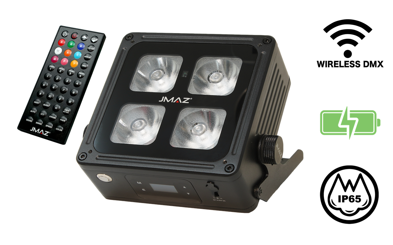 JMAZ MAD PAR 4IP - 60W RGBWA+UV LED Battery Powered Outdoor Uplight