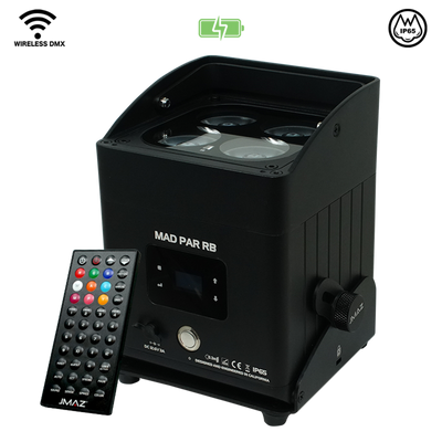 JMAZ MAD PAR RB - 80W RGBAL+C LED Swappable Battery Powered Outdoor Uplight