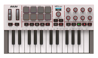 Akai MPK Mini IV - Compact Keyboard and PAD/MIDI Controller (White)