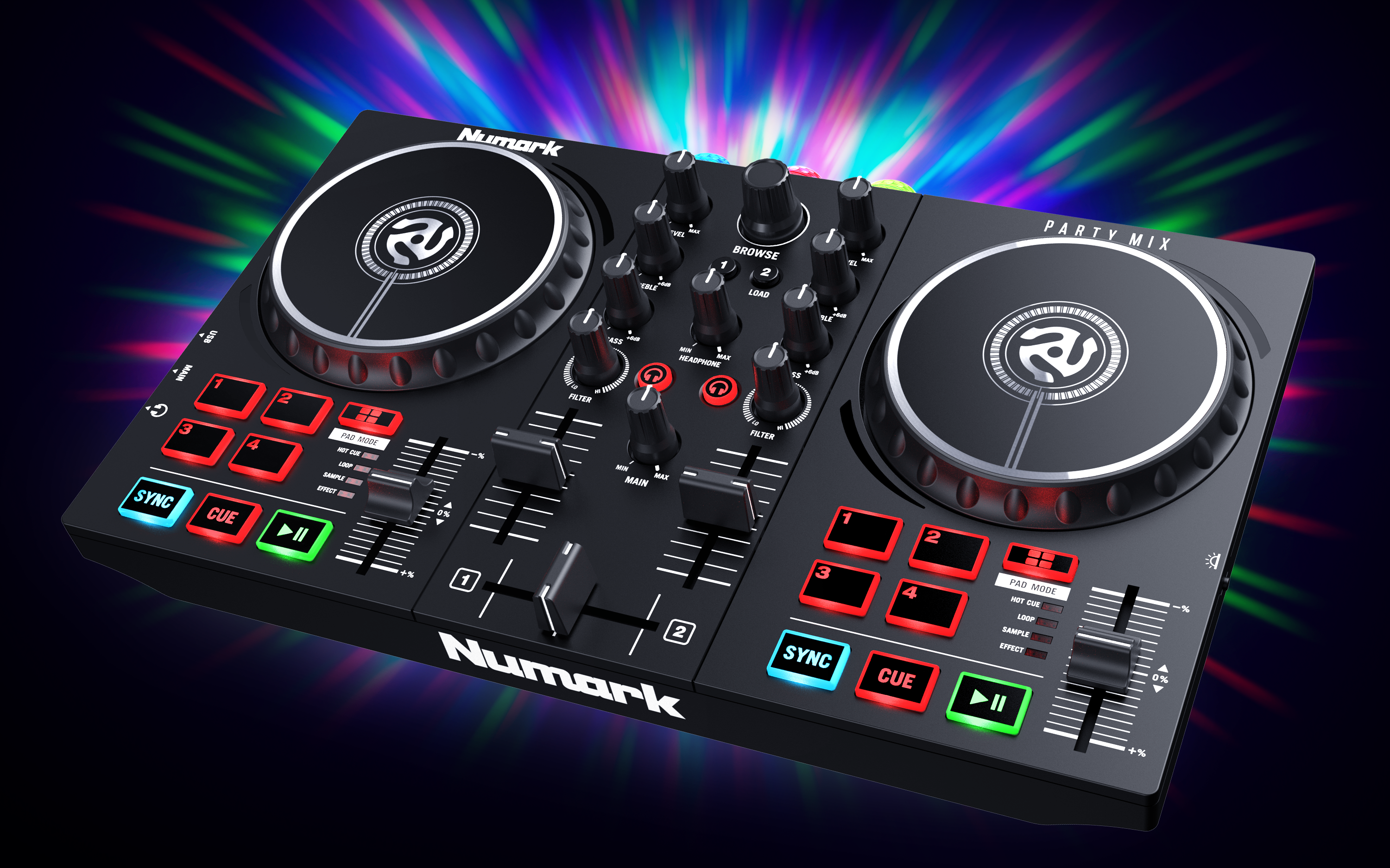 Numark Party Mix II - DJ Controller with Built-In Light Show