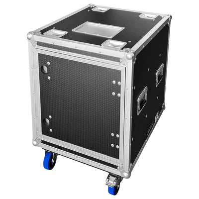 Odyssey OPSR12UW - Odyssey Professional 12U Black Hex Board Slam Rack with Casters.