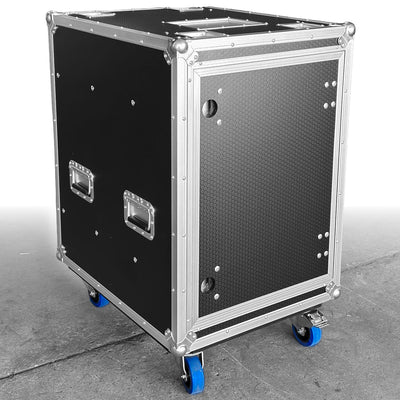 Odyssey OPSR16UW - Odyssey Professional 16U Black Hex Board Slam Rack with Casters.