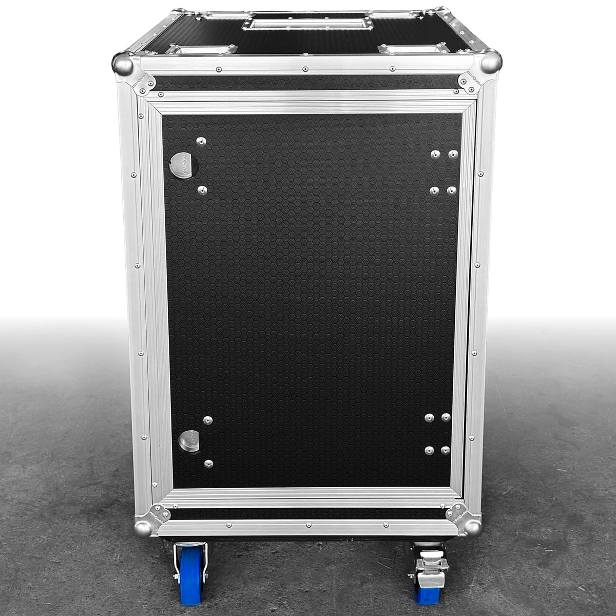 Odyssey OPSR16UW - Odyssey Professional 16U Black Hex Board Slam Rack with Casters.