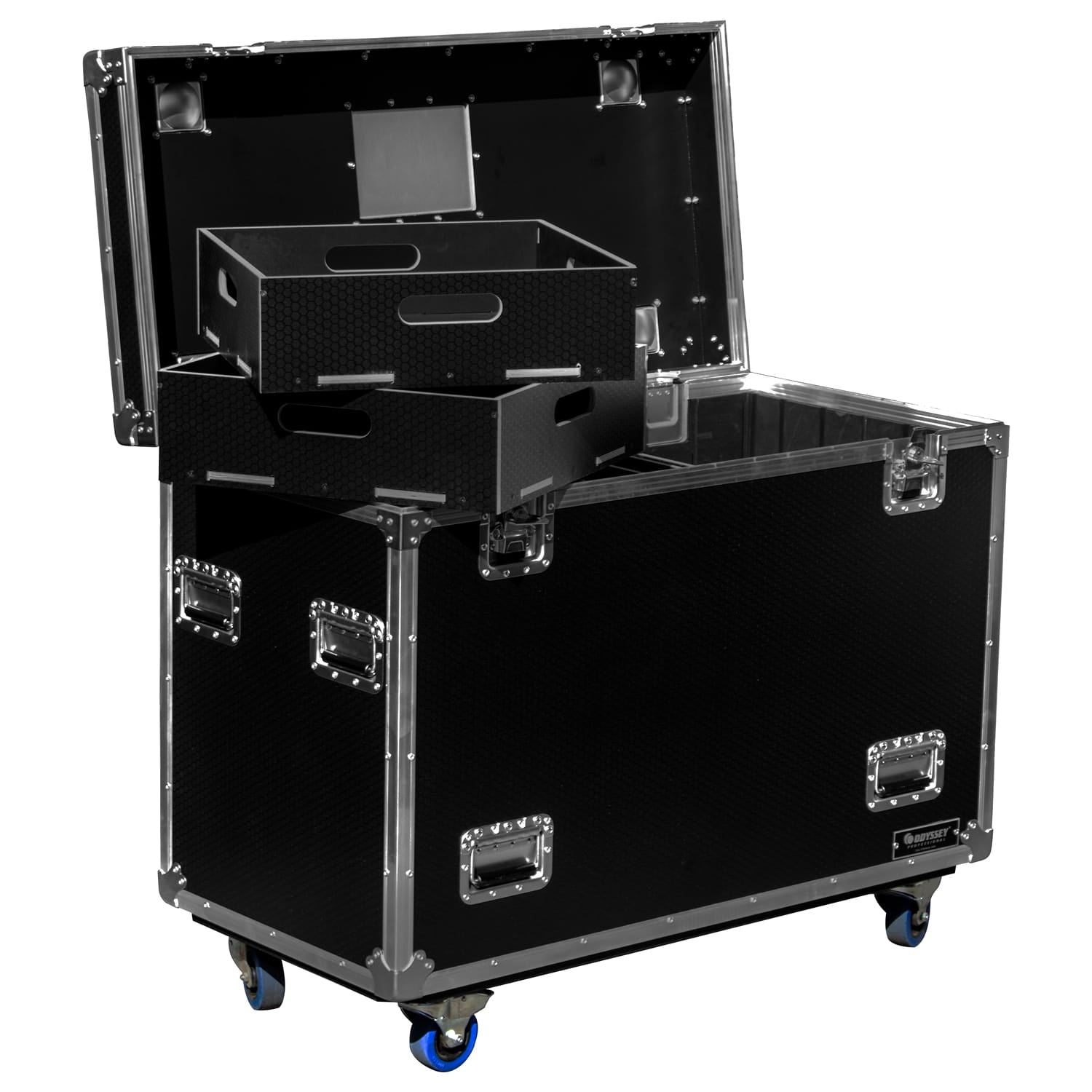 Odyssey OPT452230WPT2 - Odyssey Professional 45" x 22" x 30" Black Hex Board Utility Tour Trunk Case with Caster Wheels.