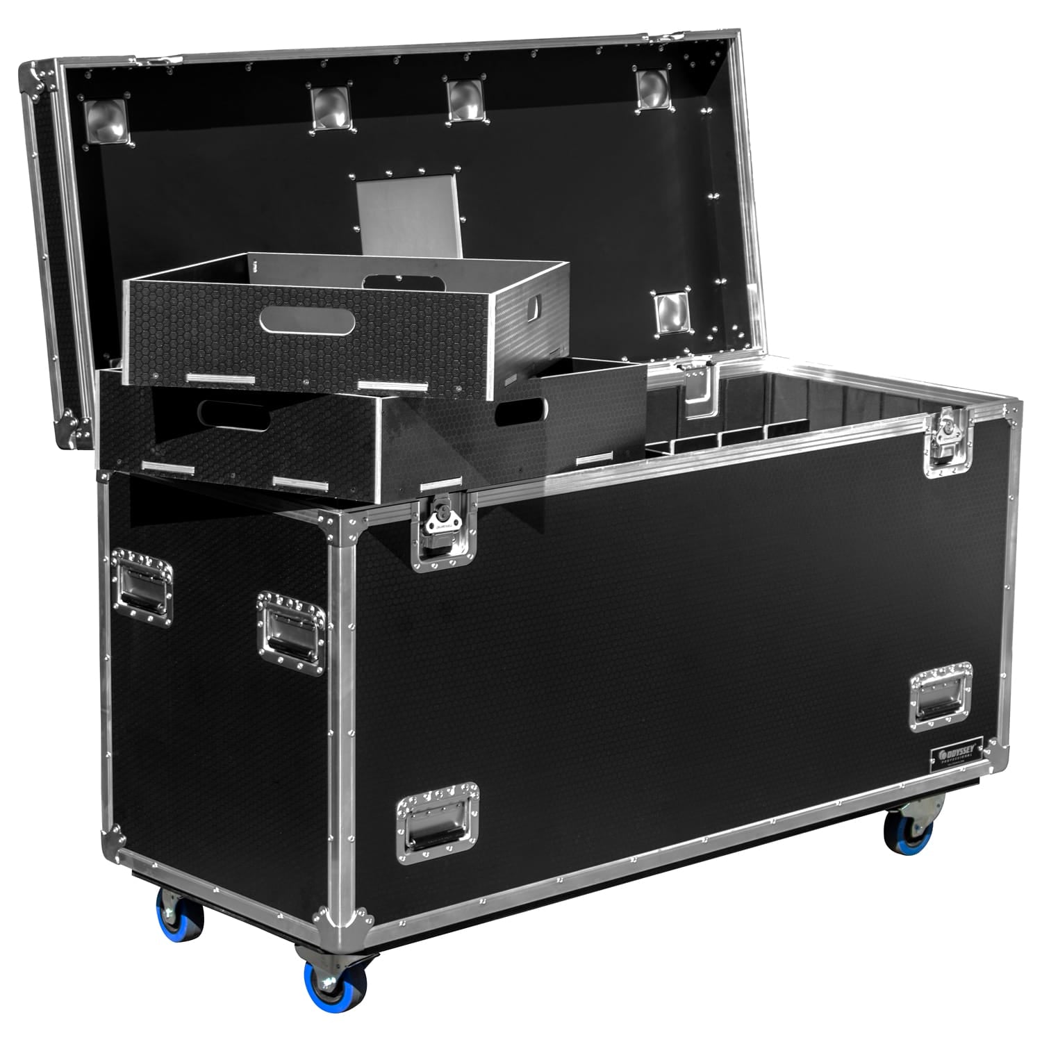 Odyssey OPT602436WPT2 - Odyssey Professional 60" x 24" x 36" Black Hex Board Utility Tour Trunk Case with Caster Wheels.