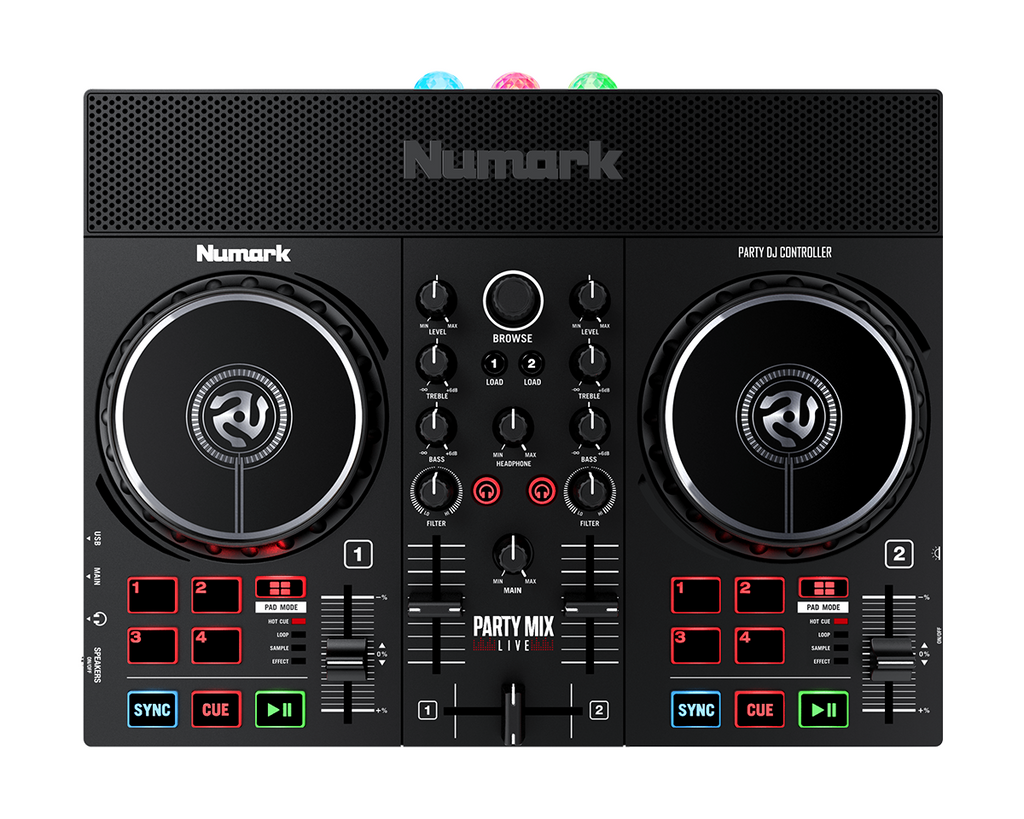 値下げ！Numark PARTY MIX LIVE DJコントローラー Numark Party Mix Live DJ Controller with Light Show & Built-In