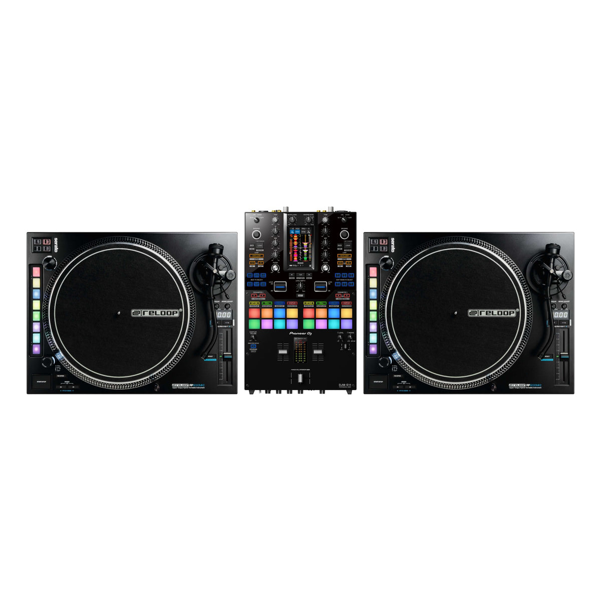 Pioneer DJ DJM-S11 + 2x Reloop RP-8000 MK2 Bundle - mixer and two turntables