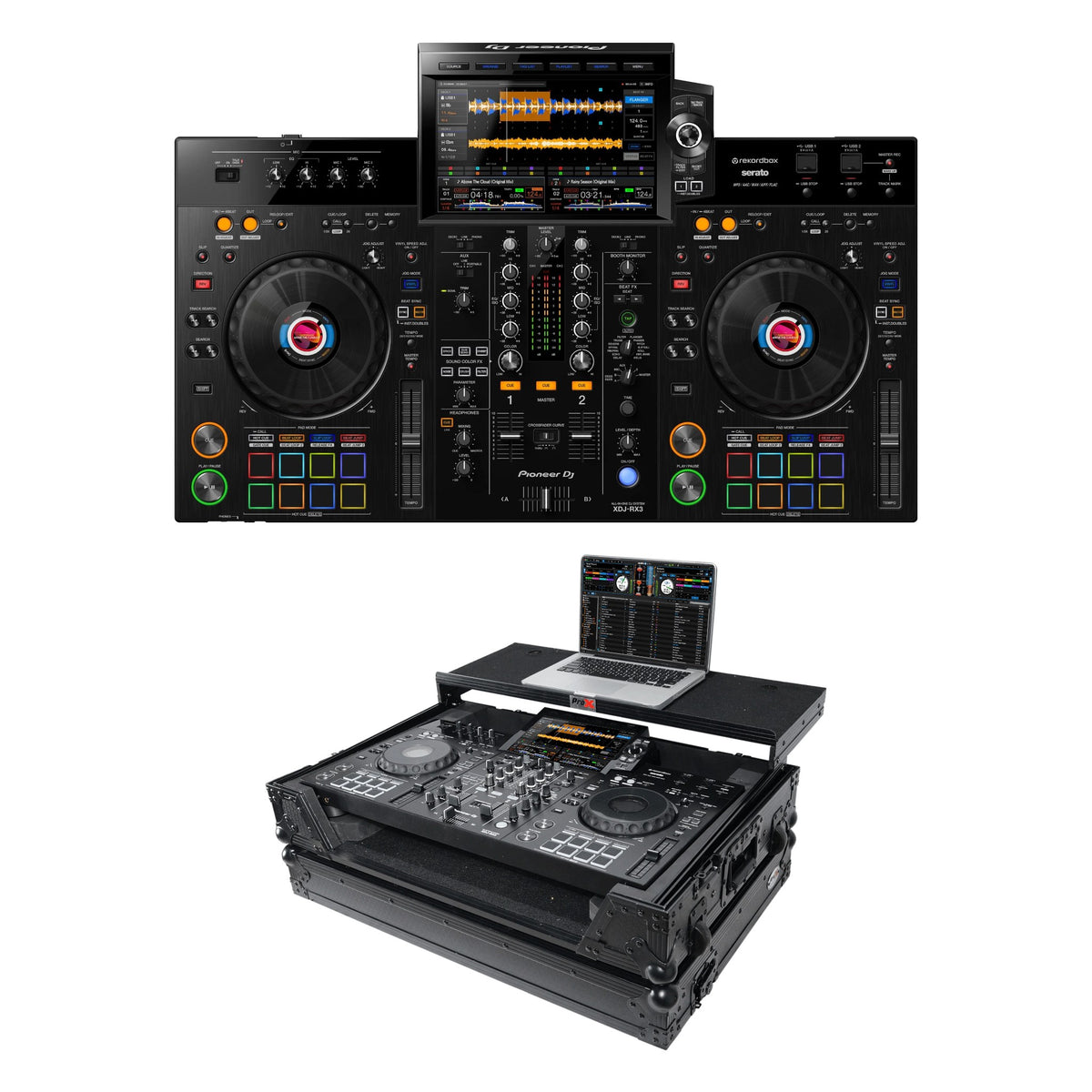 Pioneer DJ XDJ-RX3 + ProX XS-XDJRX3WLTBL Flight Case Bundle