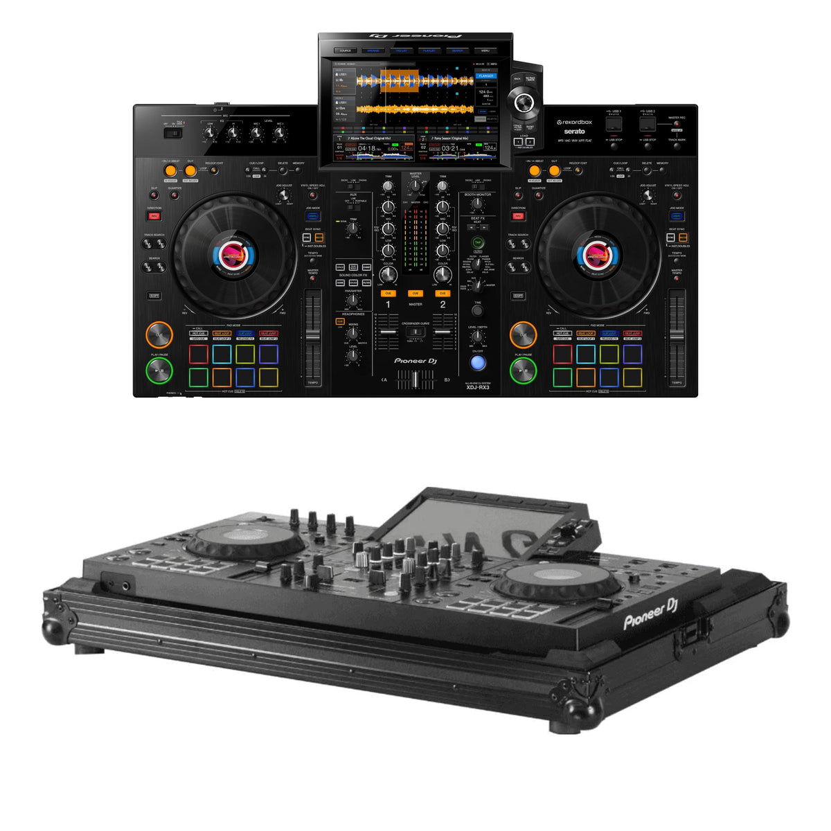 Pioneer DJ XDJ-RX3 + Odyssey FZPIXDJRX3BL Flight Case Bundle