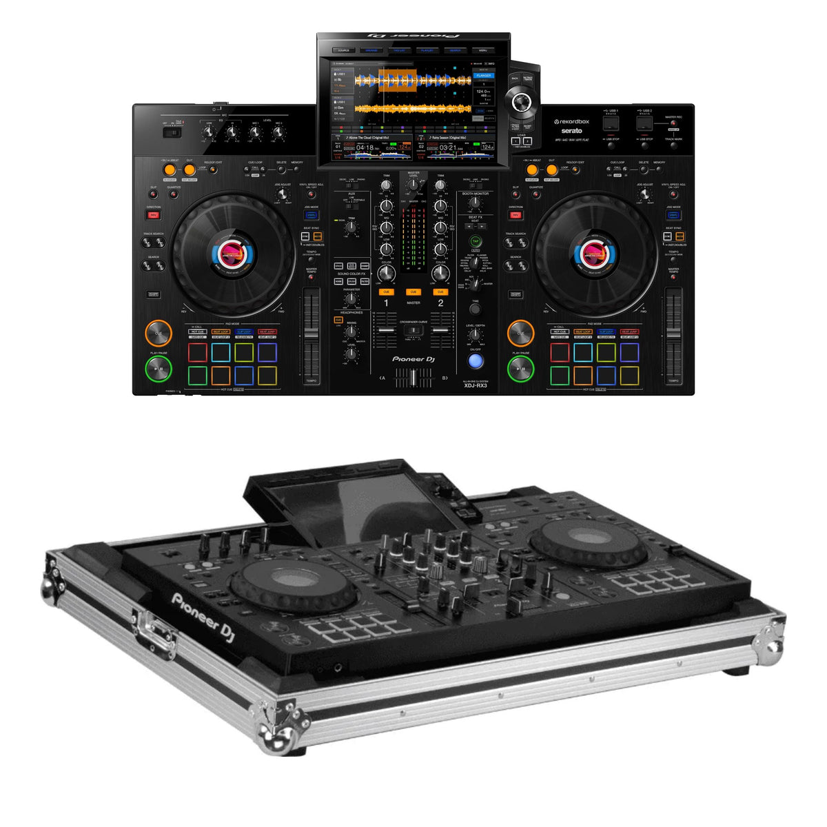 Pioneer DJ XDJ-RX3 + Odyssey FZPIXDJRX3 Flight Case Bundle