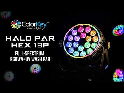 Colorkey Halo Par HEX 18P - RGBWA+UV LED Wash Par with Pixel Halo