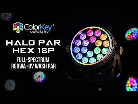 Colorkey Halo Par HEX 18P - RGBWA+UV LED Wash Par with Pixel Halo