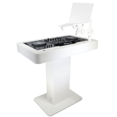 ProX XZF-DJCTWCASE - Control Tower DJ Podium with Road Cases for Pioneer DDJ-REV7 XDJ-XZ FLX10 RANE Four (White)