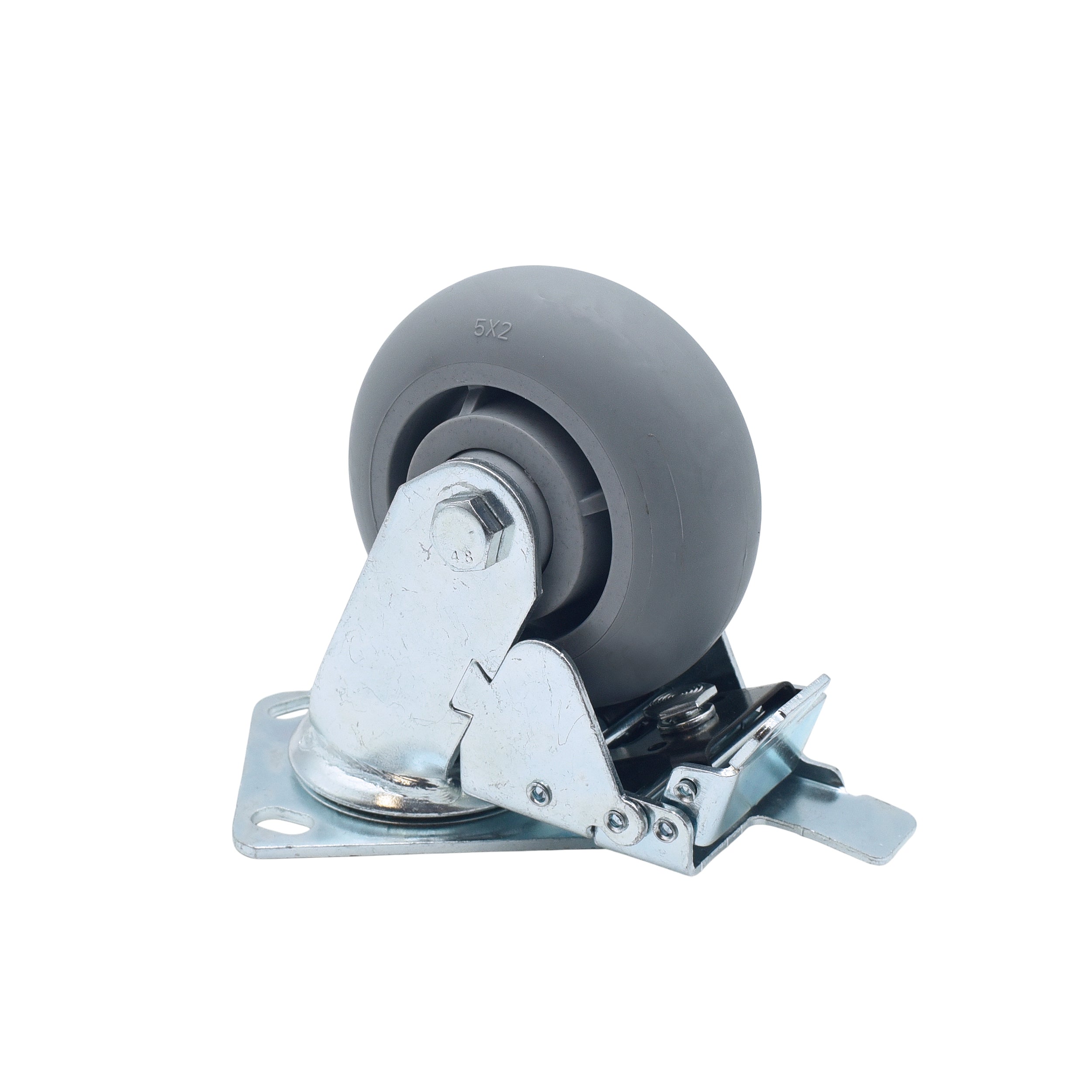 ProX Single Gray 5" Wheel Polyurethane Swivel Industrial Grade Locking Caster
