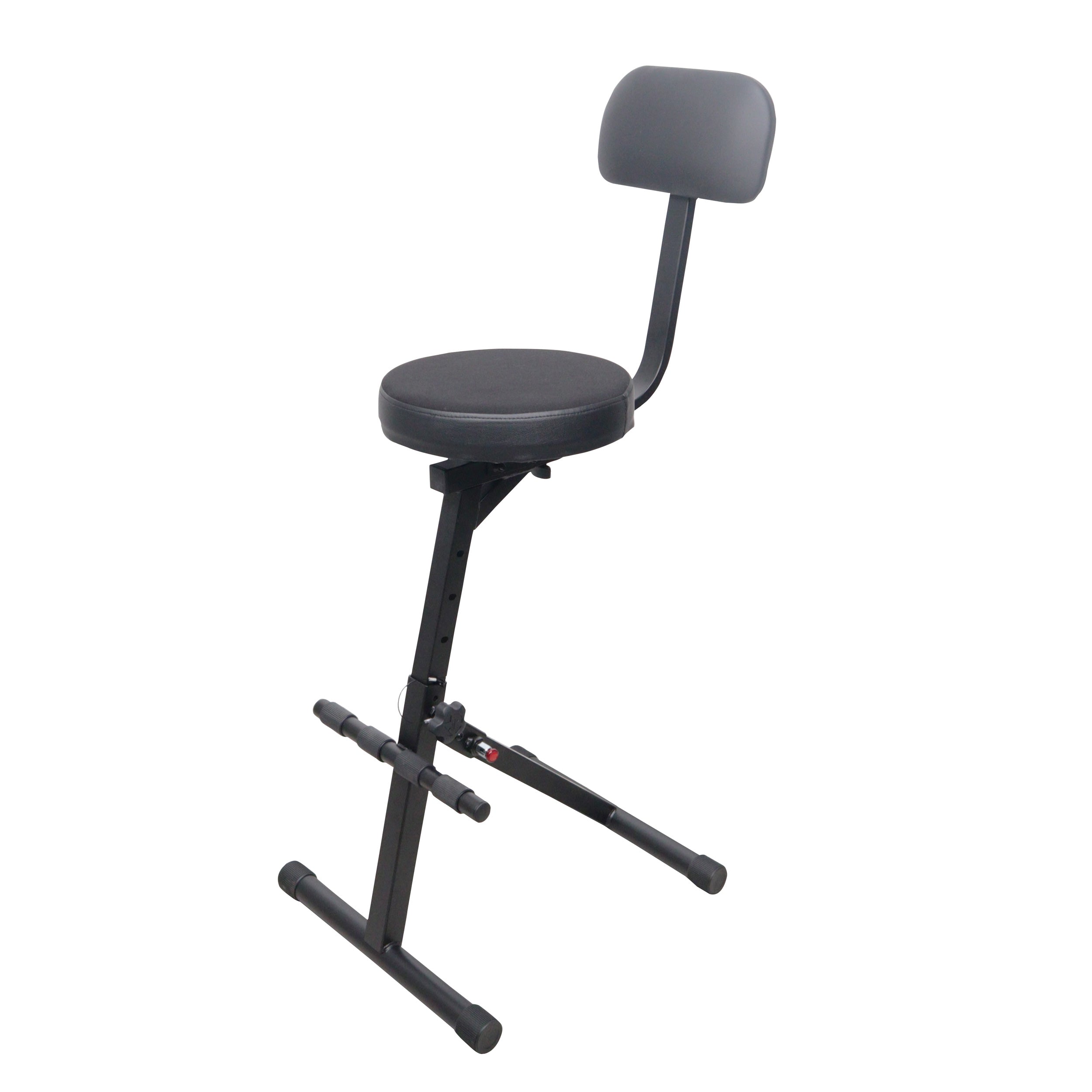ProX Portable Folding AV Operator DJ Keyboard Drum Height Adjustable Throne Chair with 13 in. Velvet Padded Cushion