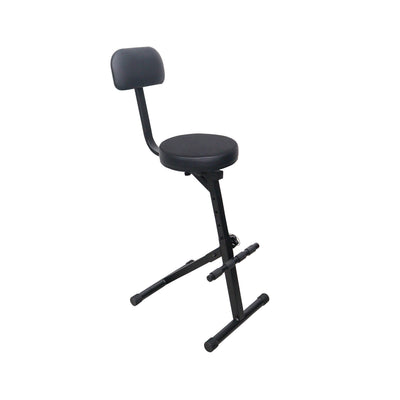 ProX Portable Folding AV Operator DJ Keyboard Drum Height Adjustable Throne Chair with 13 in. Velvet Padded Cushion