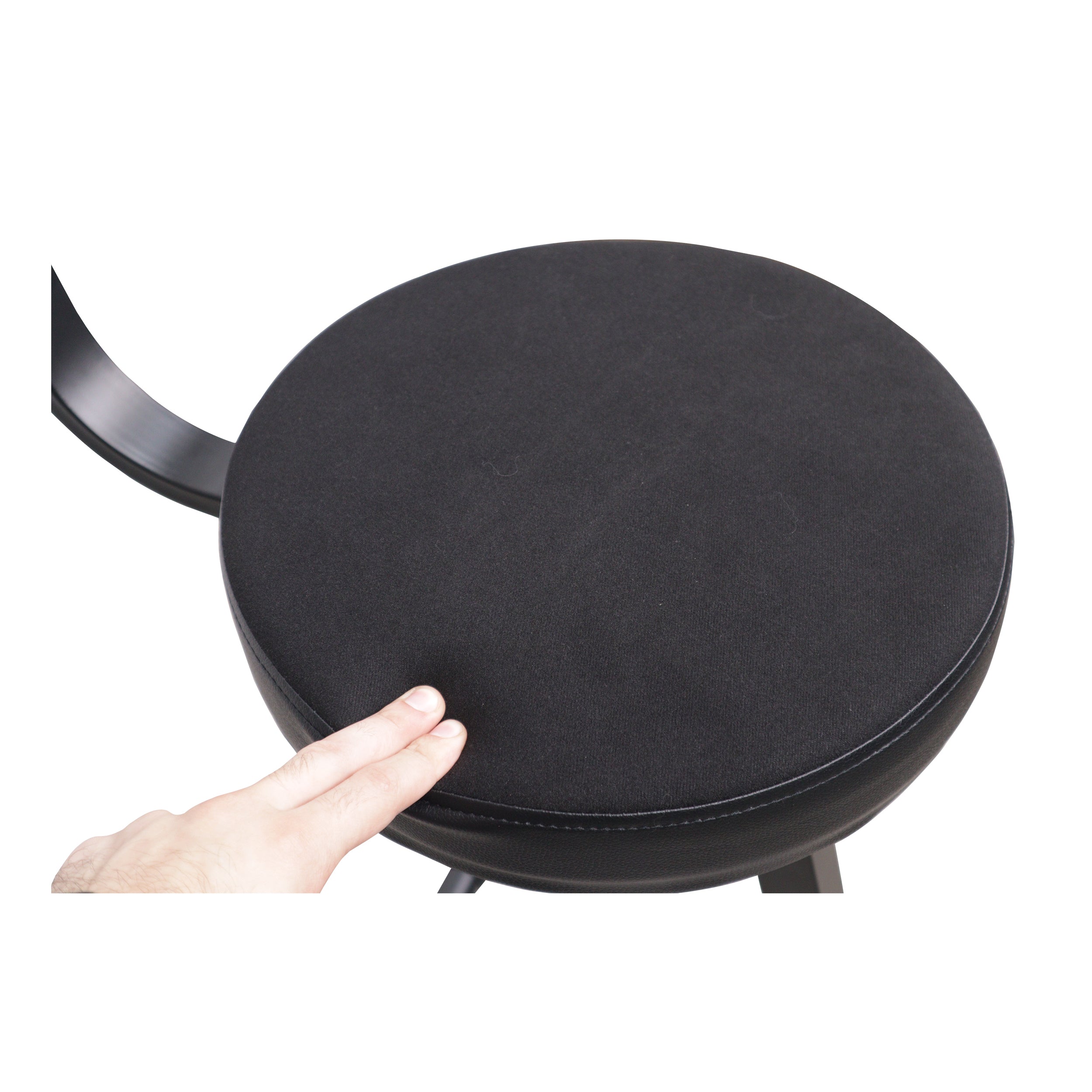 ProX Portable Folding AV Operator DJ Keyboard Drum Height Adjustable Throne Chair with 13 in. Velvet Padded Cushion