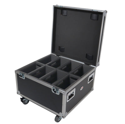 ProX Par Can Universal Utility Case 4" Wheels Will Hold 4 of 12" x12" Large or 8 of 12" x 5.5" Slim LED Par Lights