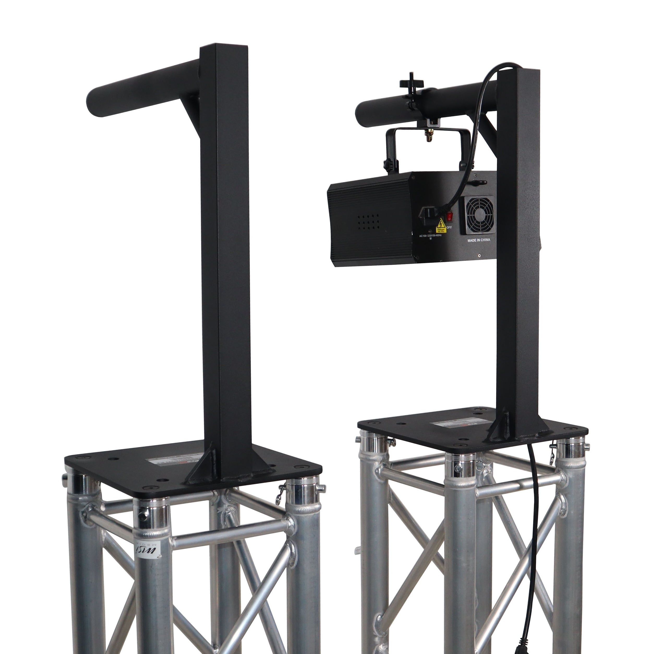 ProX Set of 2 Inverted Lighting Mount Top Plates with 24"H and 16"L, 2" OD Arm in Black