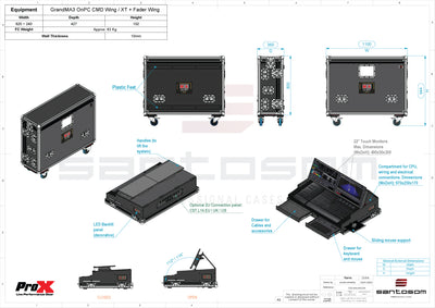 ProX Flight Case for GrandMA3 onPC Command Wing + Fader Wing by Santosom