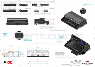 ProX Case for MA3 Double, grandMA3 onPC Command Wing & FaderWing by Santosom Integrated Solutions® SIS