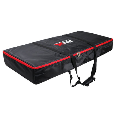 ProX XF-VISTABLMK2 - VISTA DJ Booth Facade Table Station with White and Black Scrim kit and Padded Travel Bag | Black Hardware